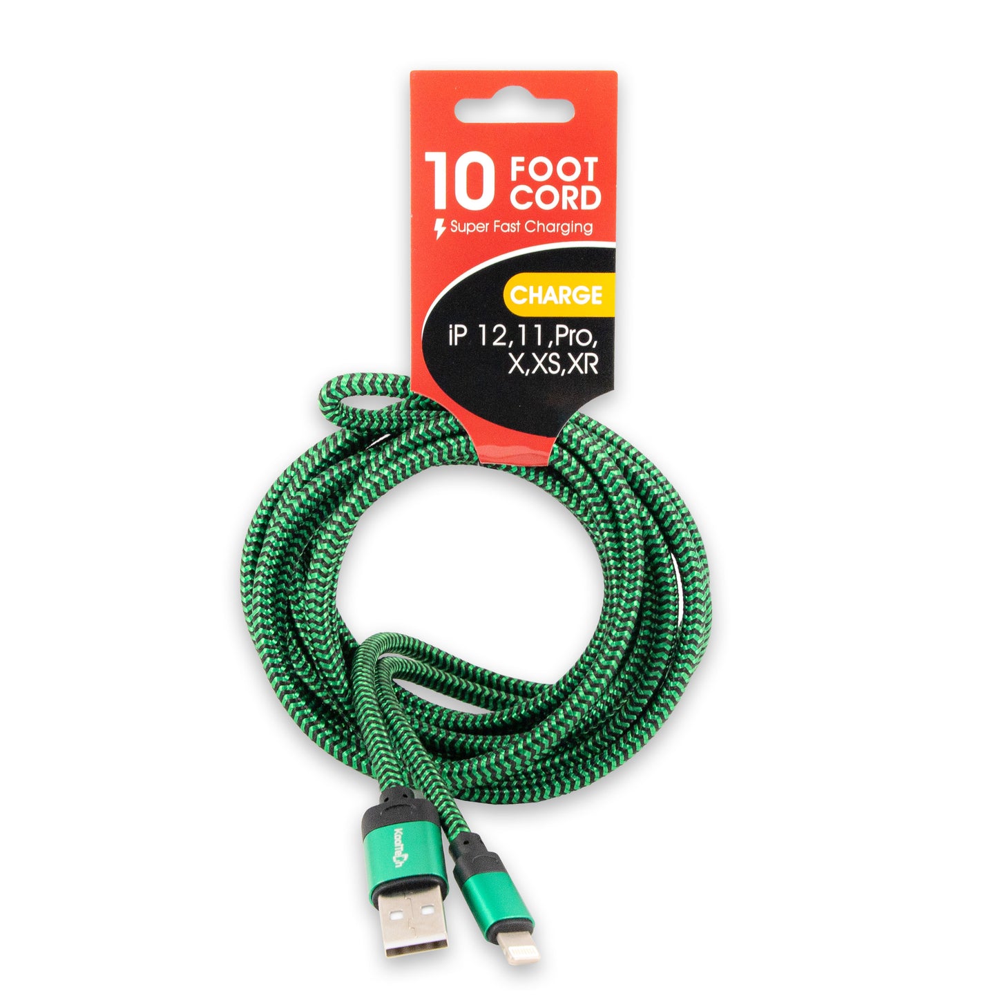 Motto Braided Lightning iPhone Charging Cable 10ft