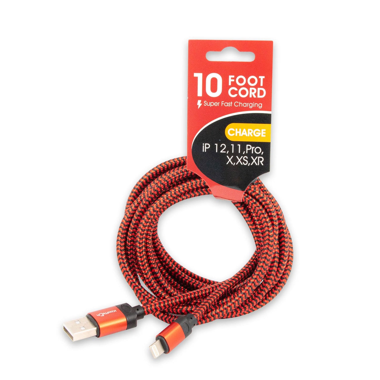 Motto Braided Lightning iPhone Charging Cable 10ft