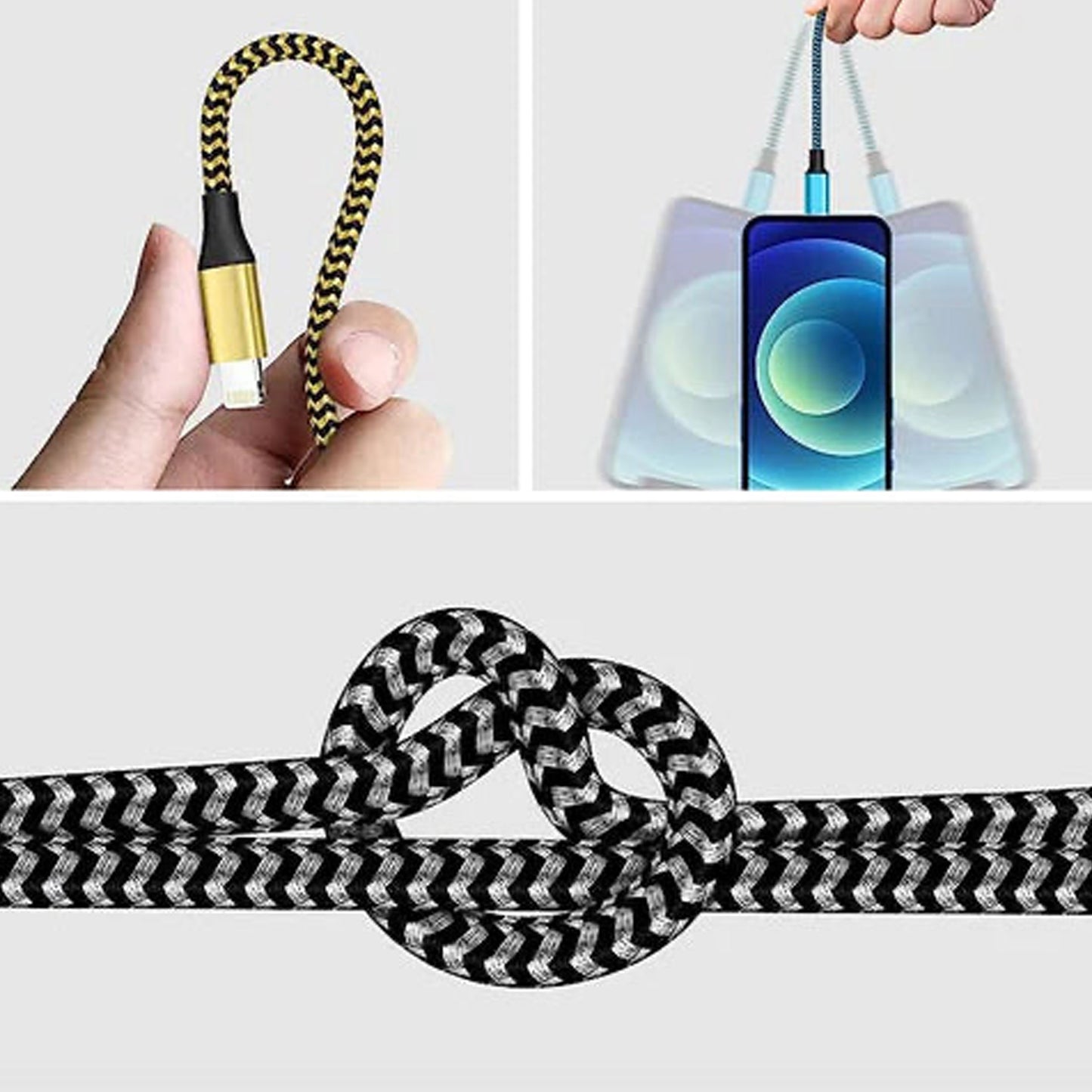 Motto Braided Lightning iPhone Charging Cable 10ft