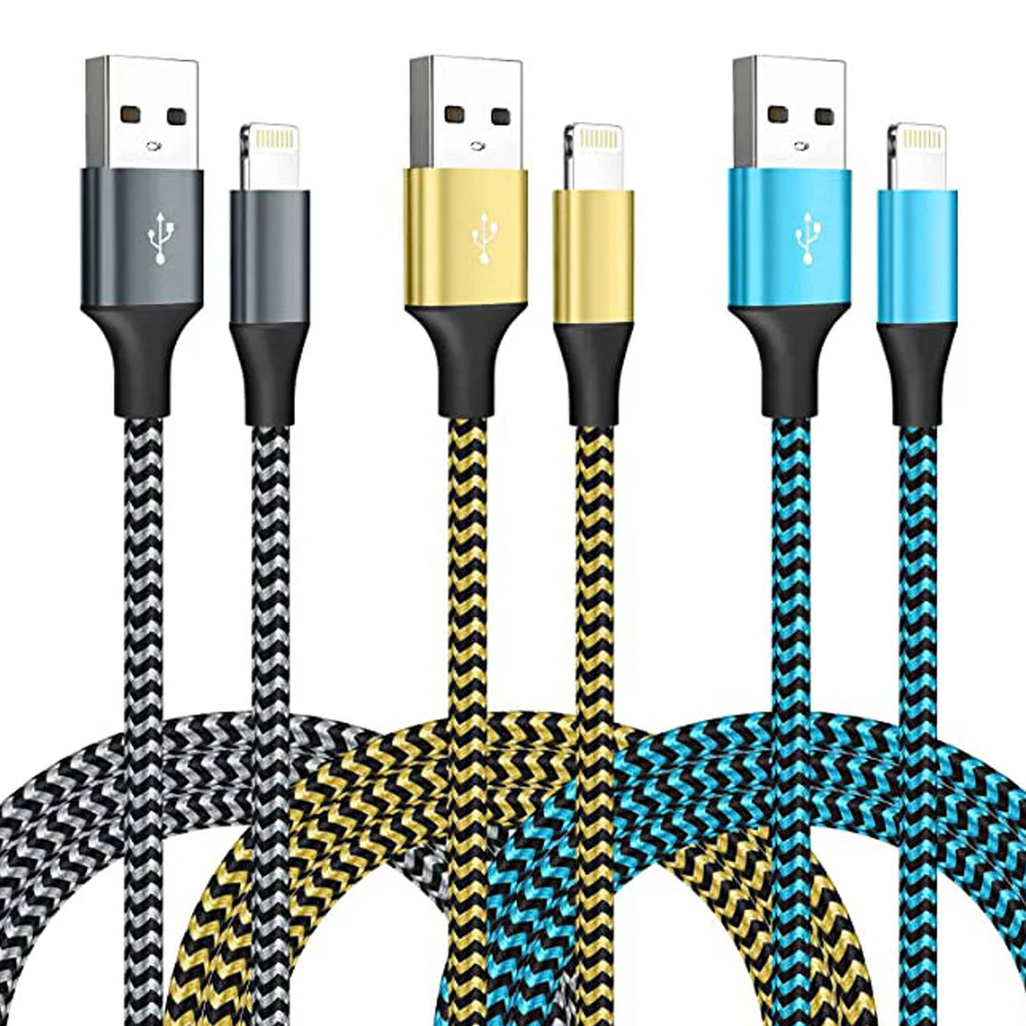 Motto Braided Lightning iPhone Charging Cable 10ft