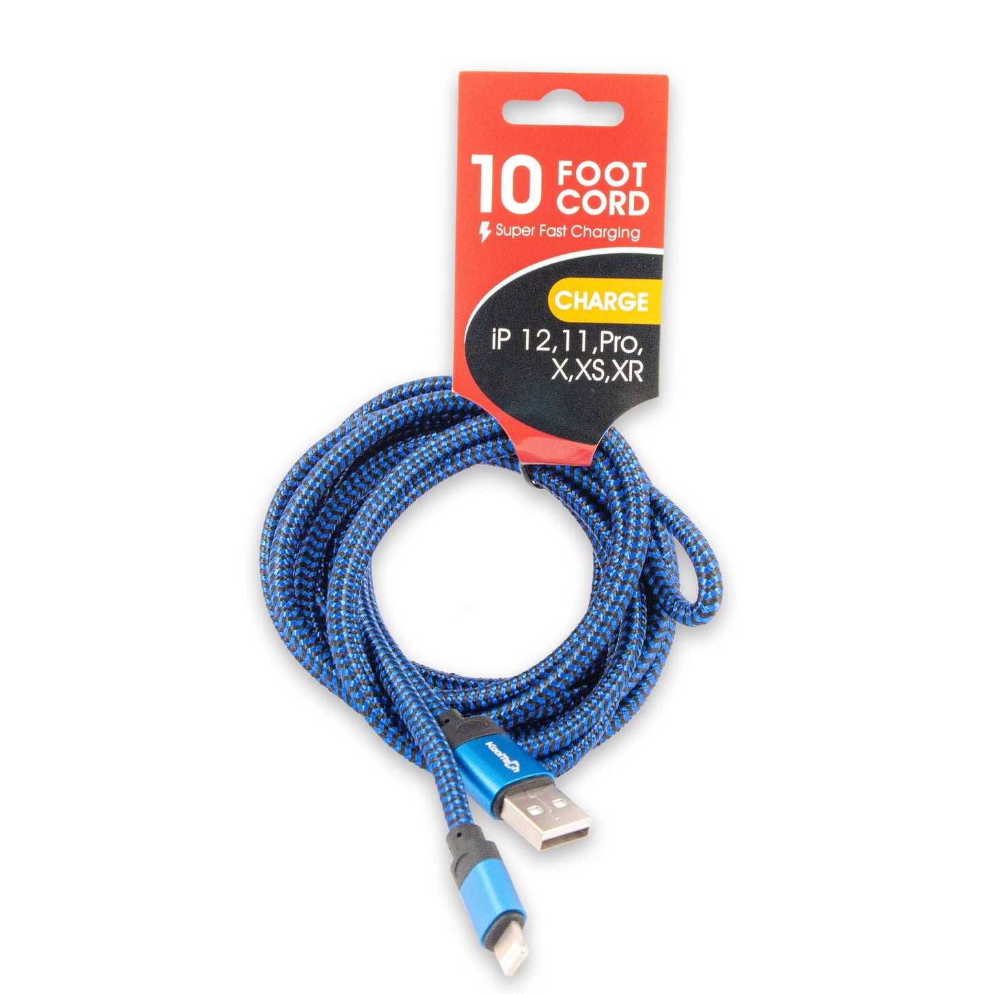 Motto Braided Lightning iPhone Charging Cable 10ft