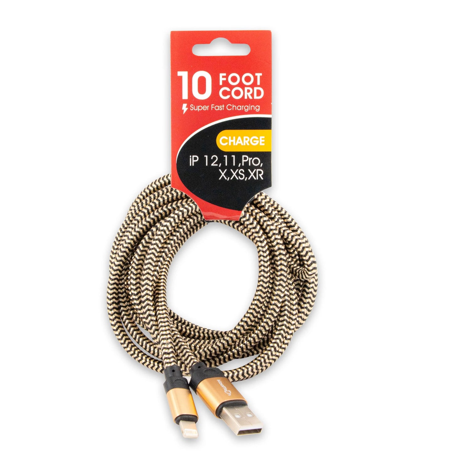 Motto Braided Lightning iPhone Charging Cable 10ft