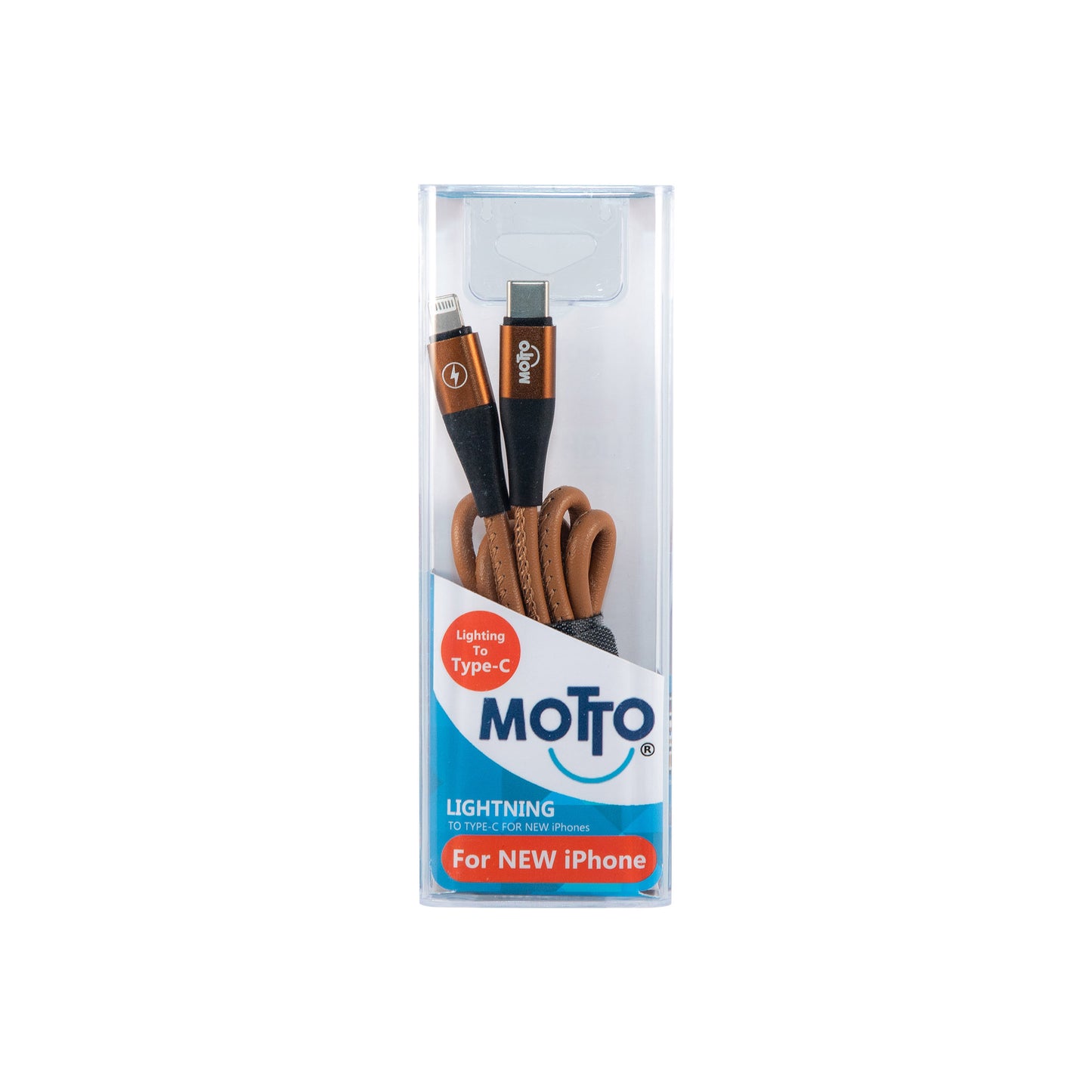 [MOTTO IC] Leather Wrapped Type-C to iPhone Charger 3FT Lightning to USB Charging Cable