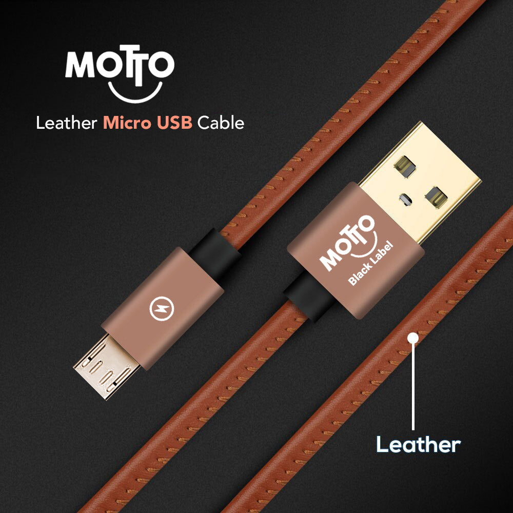 Motto Leather Wrapped Micro USB Cable