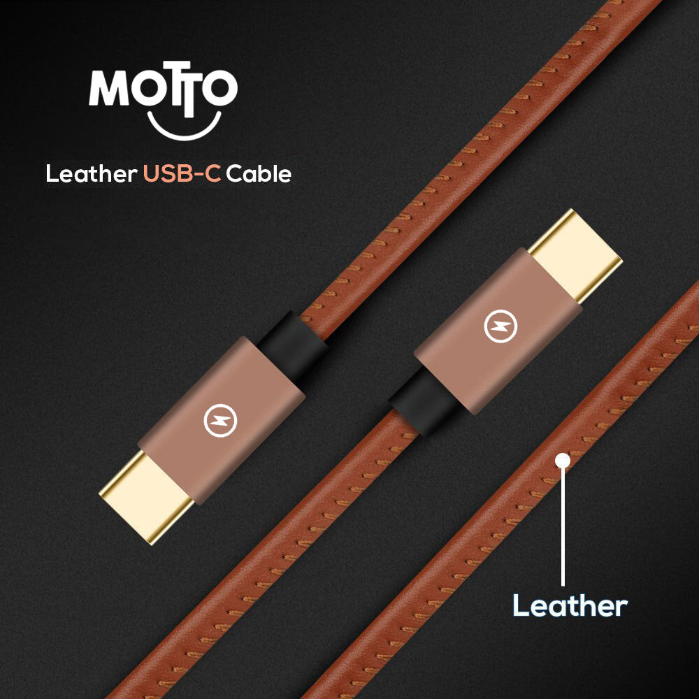 [MOTTO IC] Leather Wrapped Type-C to Type-C Cable